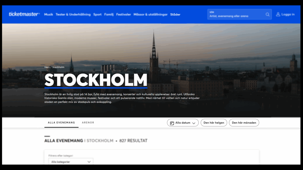 Stockholm eventsida