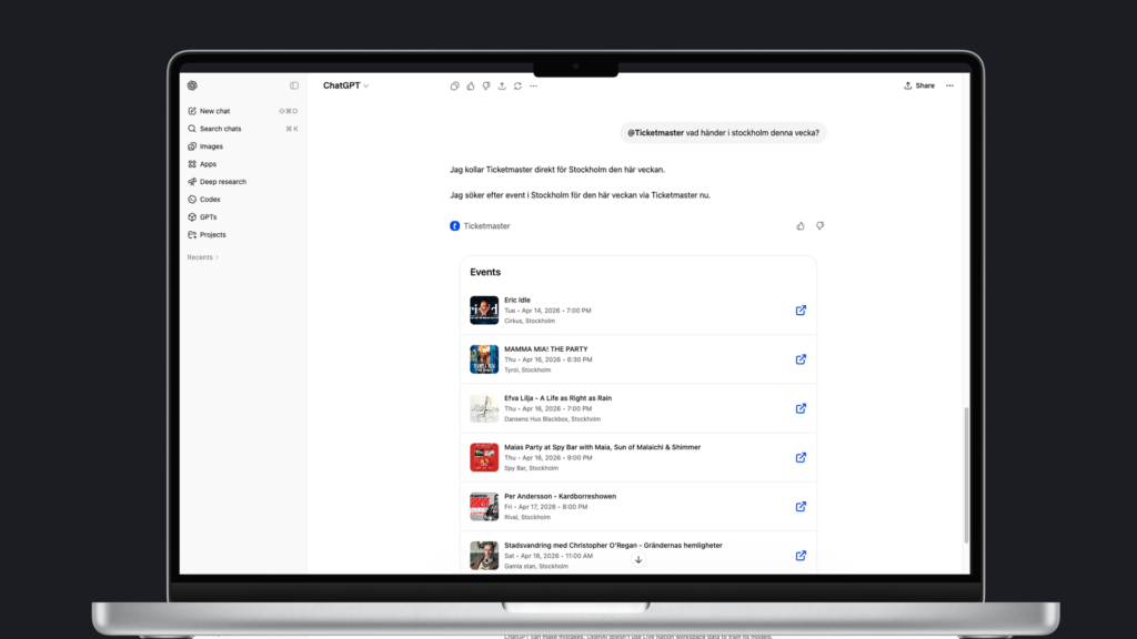 Chat GPT Ticketmaster
